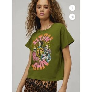 DAYDREAMER Green Elton John the One Graphic Band Vintage Tour Tee NEW Size XS